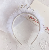 Children Girls Thin Hair Hoop Cute Lace Net Yarn Crown Headband Hair Accessories Kids Fashion Headbands Baby Jewelry Party Gifts