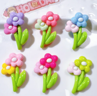 100pcs Kawaii Flatback Resin Bouquet Simulation Flower Decoration Crafts Scrapbooking DIY Accessories